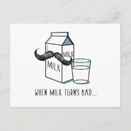 Mjölk & Mustache Funny vykort