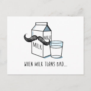 Mjölk & Mustache Funny vykort