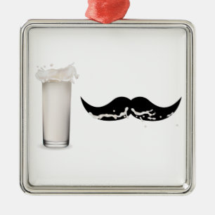 Mjölk Mustache Julgransprydnad Metall