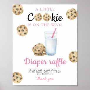 Mjölk och babydusch Diaper Raffle-spel Poster