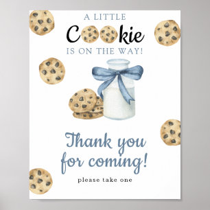 Mjölk och babydusch för cookies - Tack Poster
