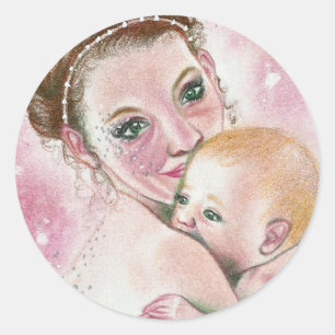Mjölk och barnmärke runt klistermärke