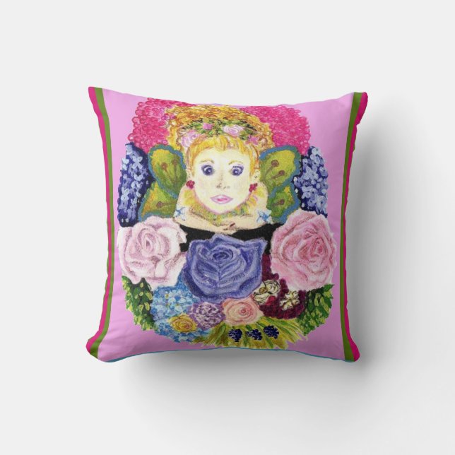 Mjölk och blommor Dekorativ kudde (Framsida)