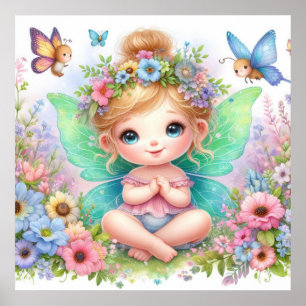Mjölk och blommor i mjölkras, pastellfärgning poster