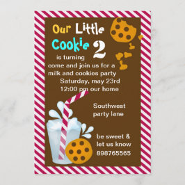 Mjölk och cookie födelsedagsfest inbjudan