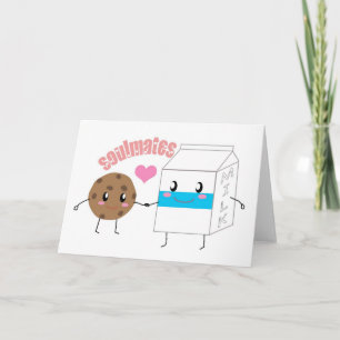 Mjölk och Cookie-gratulationskort (Vågrät) Kort