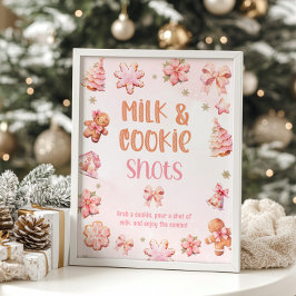 Mjölk och Cookie Rosa-Födelsedagsfesten Poster