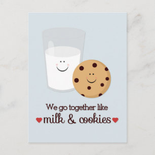 Mjölk och Cookie Valentinns vykort på dagen