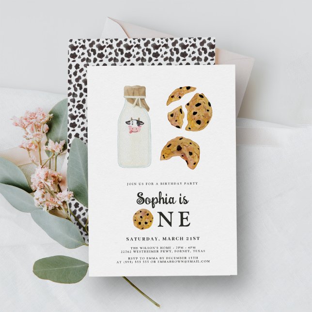 Mjölk och Cookies 1:a födelsedag Inbjudningar (Skapare uppladdad)
