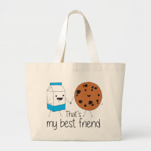 Mjölk och Cookies Best Friends BFF Vänskap Art Jumbo Tygkasse