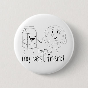 Mjölk och Cookies Best Friends BFF Vänskap Art Knapp