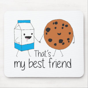Mjölk och Cookies Best Friends BFF Vänskap Art Musmatta