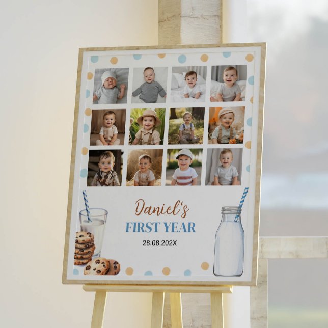 Mjölk och Cookies Birthday Photo Milestone Sign Poster (Skapare uppladdad)