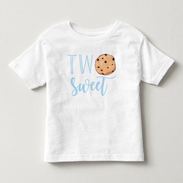 Mjölk och Cookies blå andra födelsedag två söta T Shirt (Framsida)