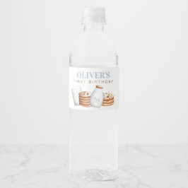 Mjölk och Cookies Blue Birthday Vattenflaskor Etikett