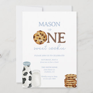 Mjölk och Cookies First Födelsedagsfest inbjudan