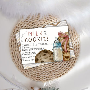 Mjölk och Cookies Födelsedagsfest inbjudan