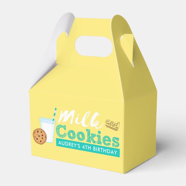 Mjölk och Cookies Födelsedagsfest Presentaskar (Framsidan Sidan)