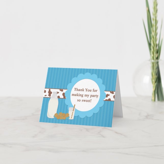 Mjölk och Cookies Födelsedagsfest Tack Kort (Framsida)