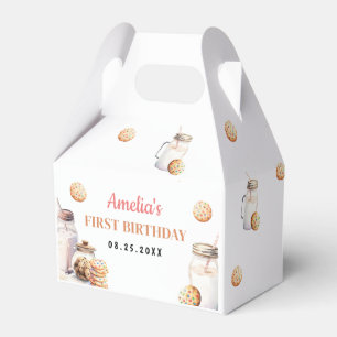 Mjölk och cookies första Födelsedagsfesten Presentaskar