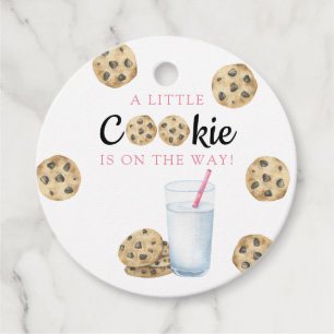 Mjölk och Cookies Girl Baby dusch Gåvor Etiketter