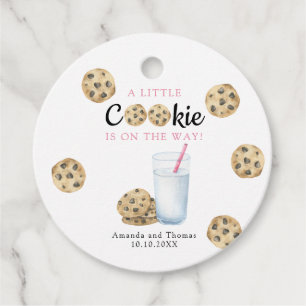 Mjölk och Cookies Girl Baby dusch Gåvor Etiketter