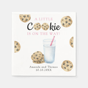 Mjölk och Cookies Girl Baby dusch Pappersservett