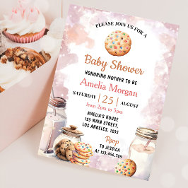 Mjölk och Cookies Girl Baby Shower Inbjudningar