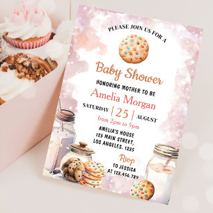 Mjölk och Cookies Girl Baby Shower Inbjudningar