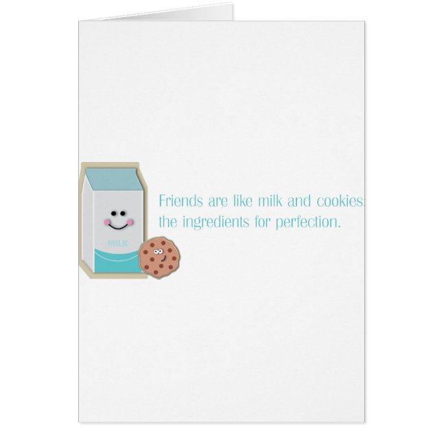 Mjölk och cookies hälsningskort (Framsidan)