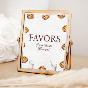 Mjölk och Cookies Party favors Sign Poster