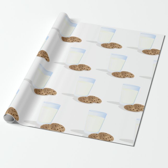 Mjölk och cookies presentpapper (Utrullad)