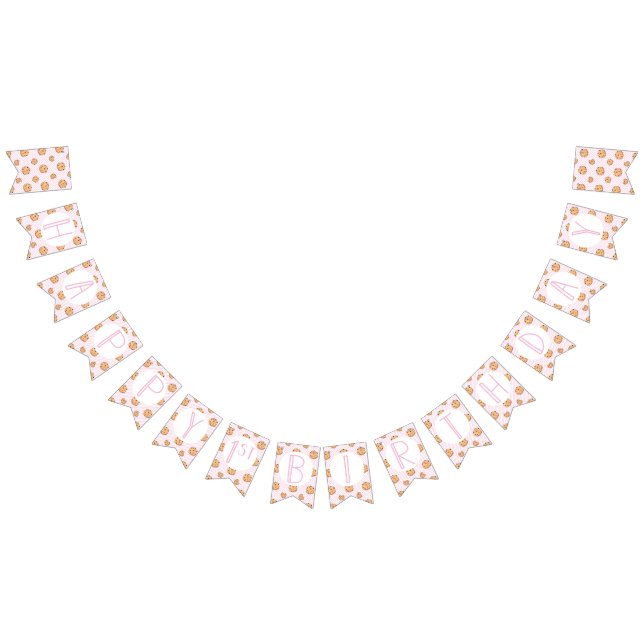 Mjölk och Cookies Rosa Birthday Vimplar (Alla)