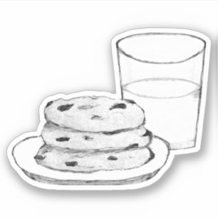 Mjölk och Cookies Sketch Klistermärken
