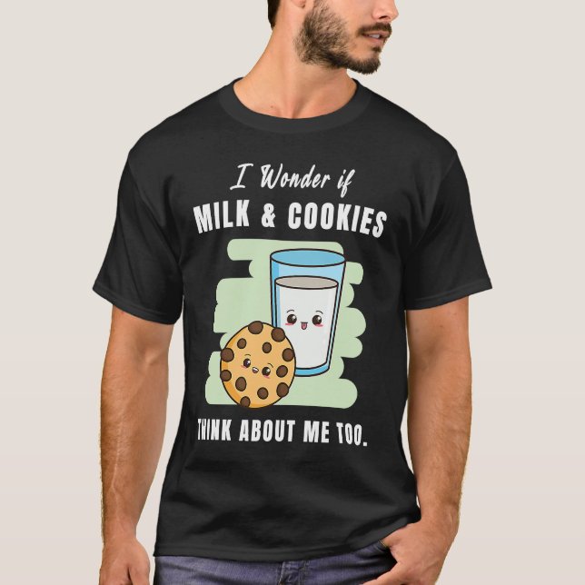Mjölk och Cookies Tänka om mig till matgrafik T Shirt (Framsida)