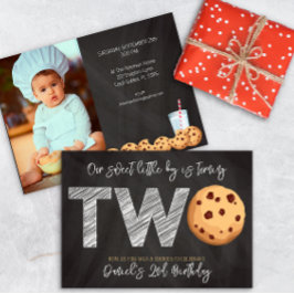 Mjölk och cookies "Two Sweet" 2:a födelsemotoin Inbjudningar