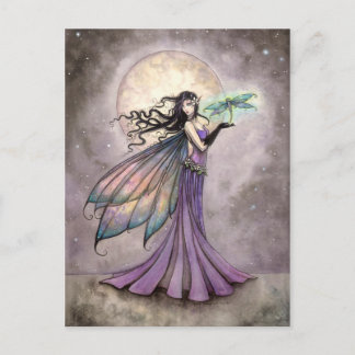 Mjölk- och Dragonfly Mystical Fantasy Art Vykort