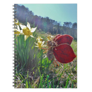 Mjölk och gula blommor anteckningsbok