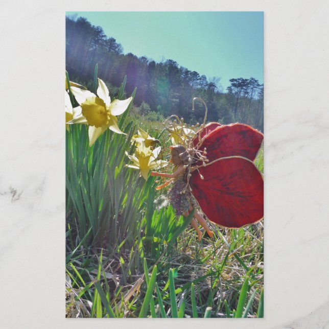 Mjölk och gula blommor brevpapper (Framsida)