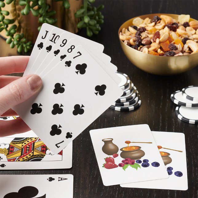 Mjölk och honung med bär rustik mat casinokort (Skapare uppladdad)