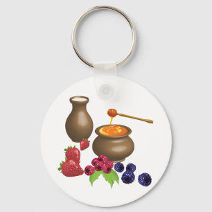 Mjölk och honung med berries Rustic Food Nyckelring