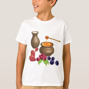 Mjölk och honung med berries Rustic Food T Shirt