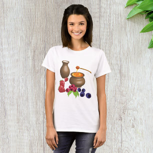 Mjölk och honung med berries Rustic Food T Shirt