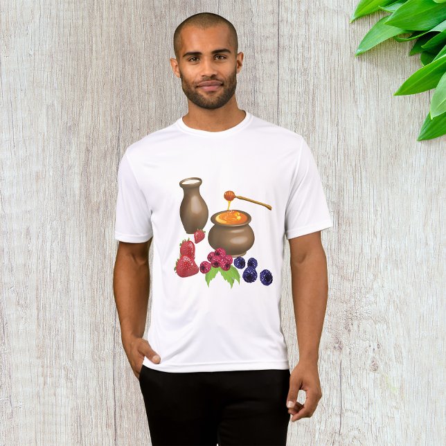 Mjölk och honung med berries Rustic Food T Shirt (Skapare uppladdad)