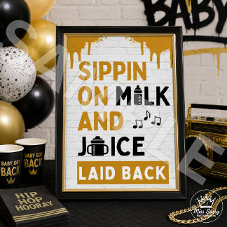 Mjölk och Juice 90s Hip Hop Födelsedag | Baby Show Poster