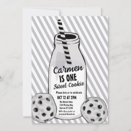 Mjölk och kakor 2D-pojkar första födelsedag Inbjudningar