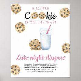 mjölk och kakor, babydusch för sent på natten poster