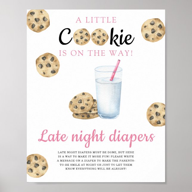 mjölk och kakor, babydusch för sent på natten poster (Framsidan)