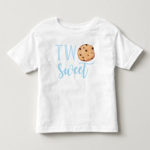 Mjölk och kakor blå 2-års födelsedag två söta t shirt
