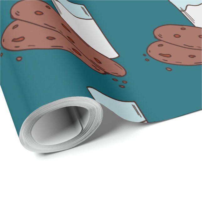 Mjölk och kakor illustration  presentpapper (Rulle Hörn)